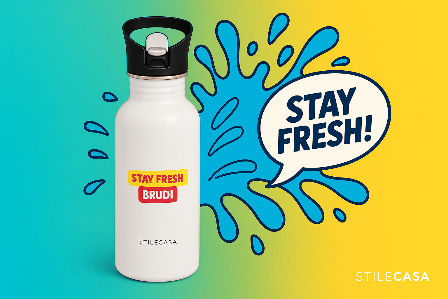 Thermoflasche statt PET: nachhaltig, praktisch & mit Schweizer Humor