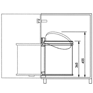 Hailo Schrank-Mülleimer Compact-Box 15 L Größe M Edelstahl 3555-101