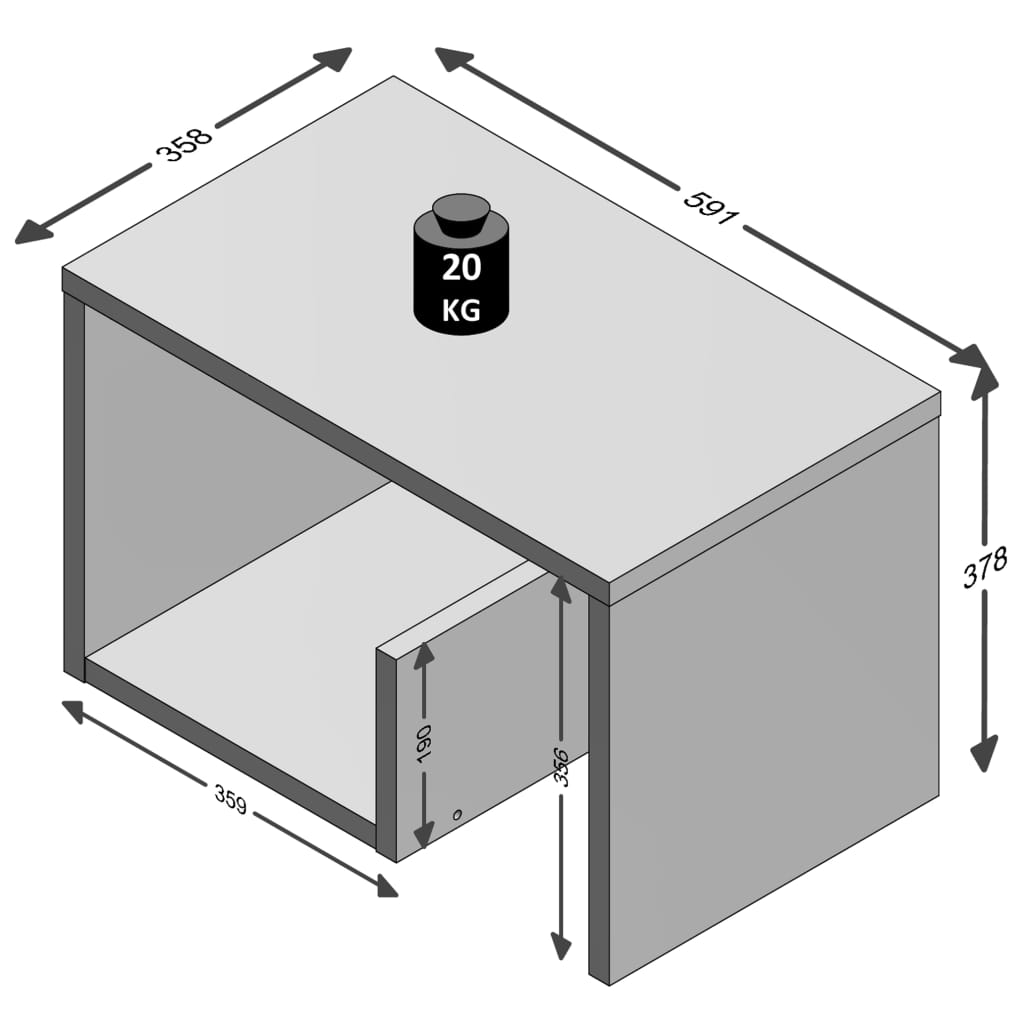 FMD Couchtisch 2-in-1 59,1×35,8×37,8 cm Sandeiche