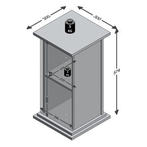 FMD Beistelltisch mit Tür 57,4 cm Weiß