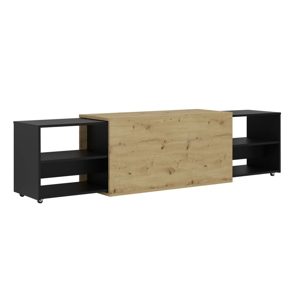 FMD TV-Schrank 194,5x39,9x49,2 cm Artisan-Eiche und Schwarz