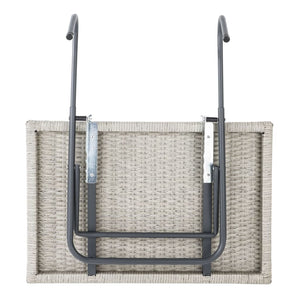 HI Balkon-Klapptisch mit Platte in Rattan-Optik 60x40 cm Grau