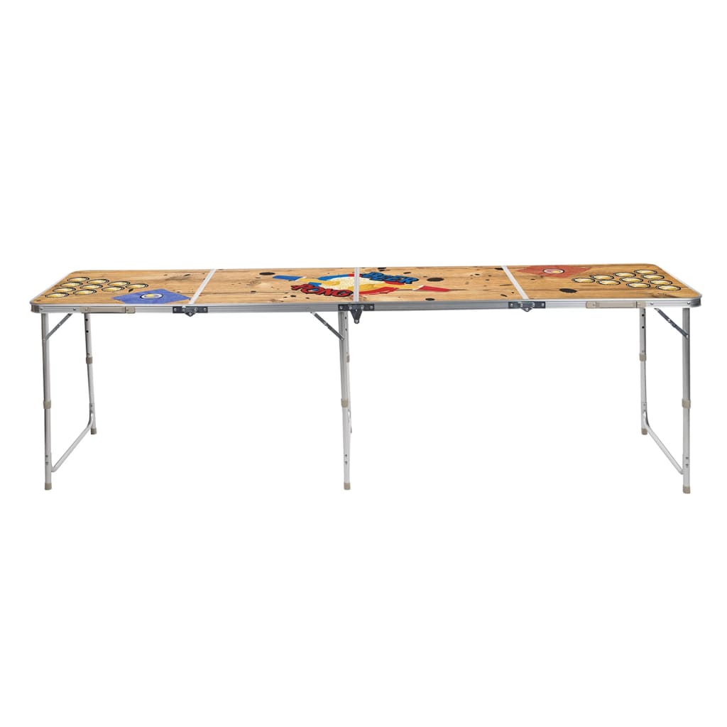 HI Beer-Pong-Klapptisch 240x60x55 cm MDF und Aluminium