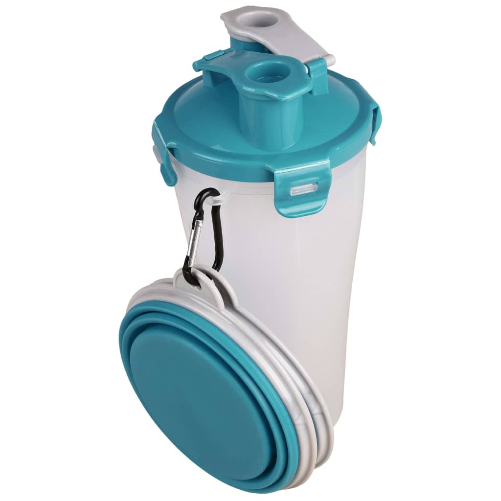 FLAMINGO 2-in-1 Haustier-Reisebecher für Wasser/Futter Trinka Blau