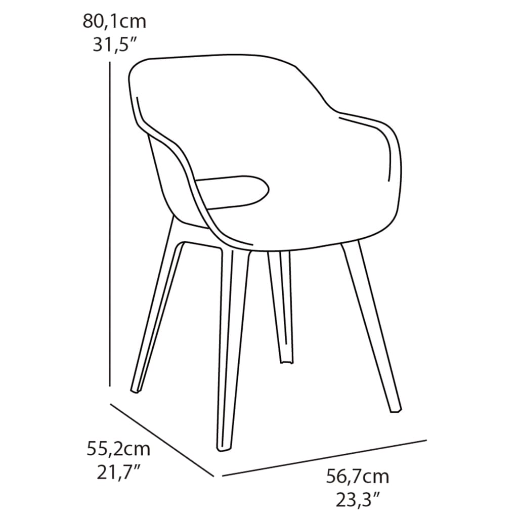 Keter Gartenstühle Akola 2 Stk. Grau Stilecasa