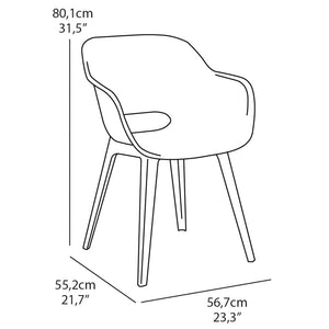 Keter Gartenstühle Akola 2 Stk. Grau Stilecasa