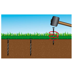 Nature Rasenkanten-Set H5 cm x 10 m mit Erdnägeln Grau Stilecasa