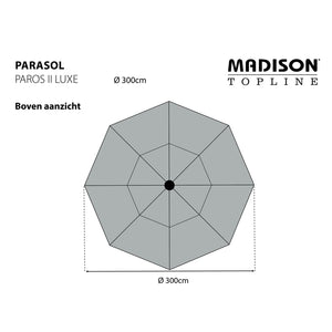 Madison Sonnenschirm Paros II Luxe 300 cm Hellgrau Stilecasa