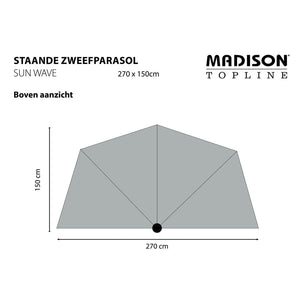 Madison Balkonschirm Sun Wave 270x150 cm Salbeigrün