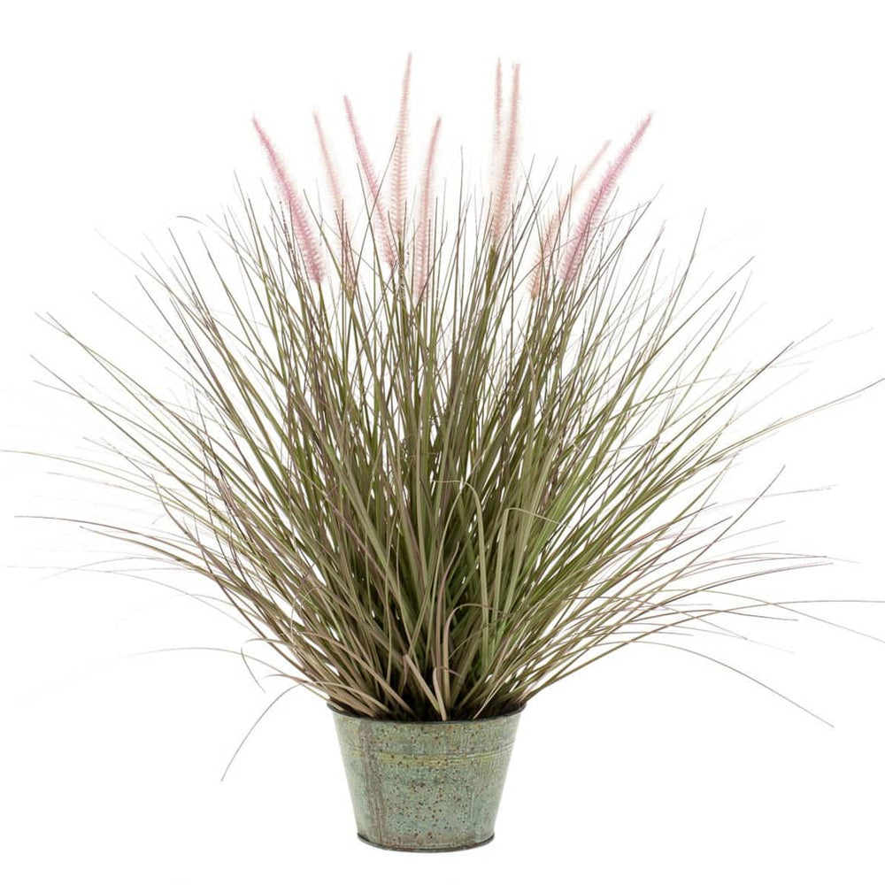 Emerald Künstliches Pennisetum im Zink-Topf 58 cm Stilecasa