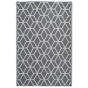 Esschert Design Outdoor-Teppich 180x121 cm Grau und Weiß OC25