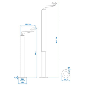 ProPlus Verstellbarer Anhängerständer D48 mm 40-65 cm 341517