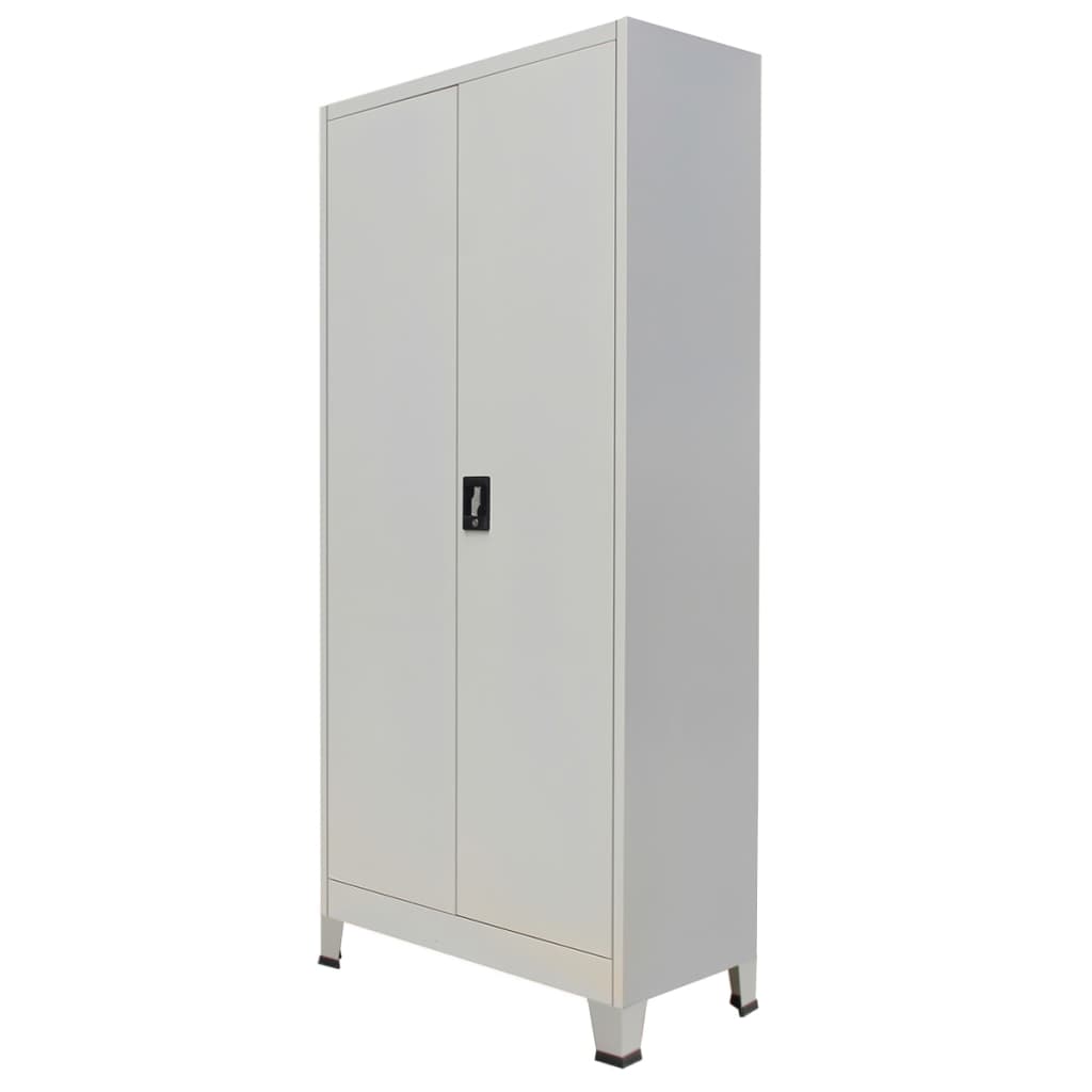 Büroschrank mit 2 Türen Stahl 90x40x180 cm Grau Stilecasa