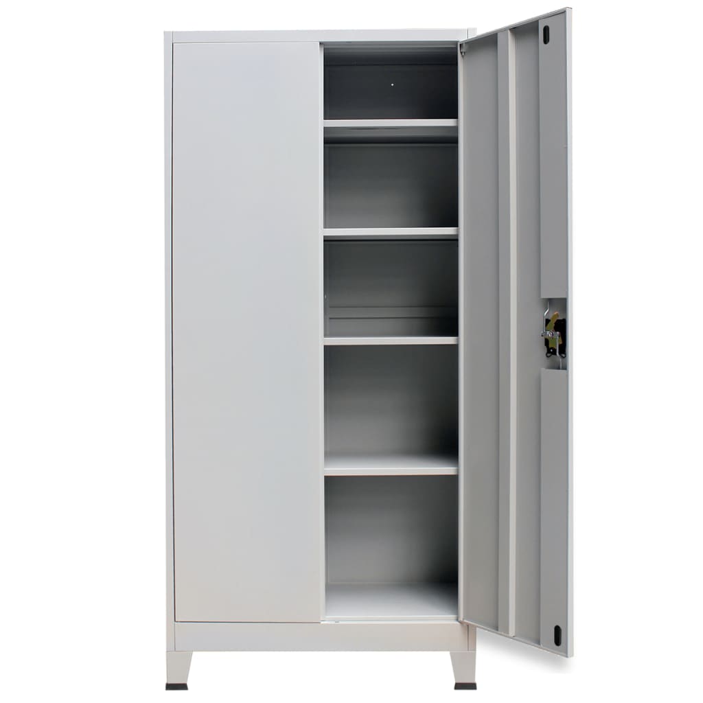 Büroschrank mit 2 Türen Stahl 90x40x180 cm Grau Stilecasa