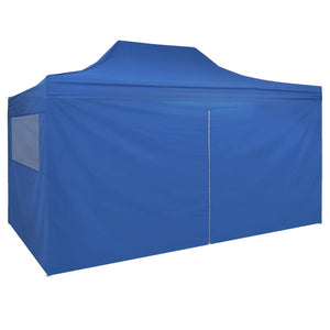 Faltzelt Pop-Up mit 4 Seitenteilen 3x4,5 m Blau