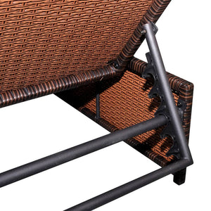 vidaXL Outdoor-Lehnstühle 2 Stk. mit Tisch Braun Poly Rattan