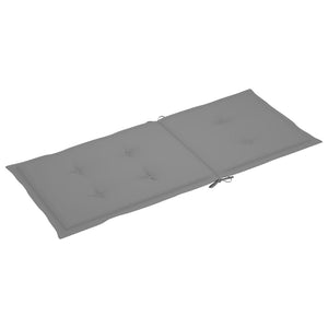 vidaXL Gartenstuhlauflagen für Hochlehner 2 Stk. Grau 120x50x3cm Stoff