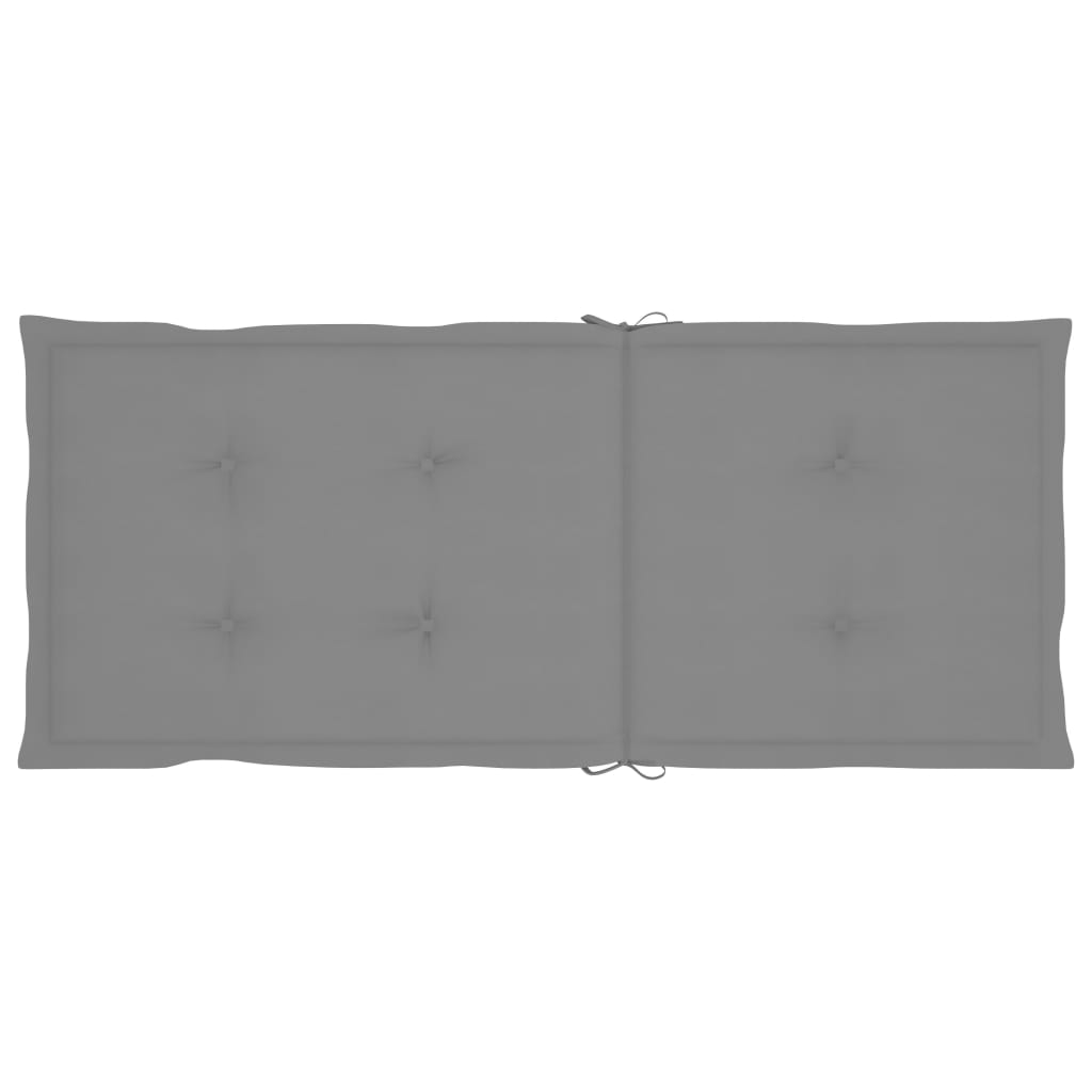 vidaXL Gartenstuhlauflagen für Hochlehner 2 Stk. Grau 120x50x3cm Stoff