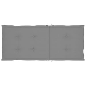 vidaXL Gartenstuhlauflagen für Hochlehner 2 Stk. Grau 120x50x3cm Stoff