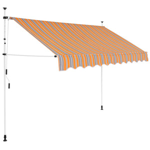 vidaXL Einziehbare Markise Handbetrieben 250 cm Gelb/Blau Gestreift