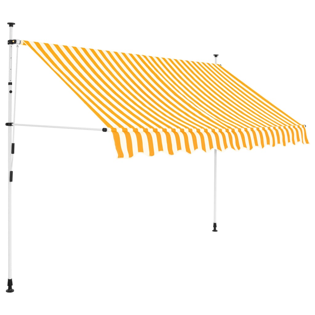 vidaXL Einziehbare Markise Handbetrieben 300 cm Orange/Weiß Gestreift