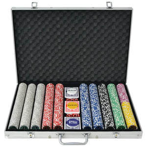 vidaXL Poker Set mit 1.000 Laserchips Aluminium