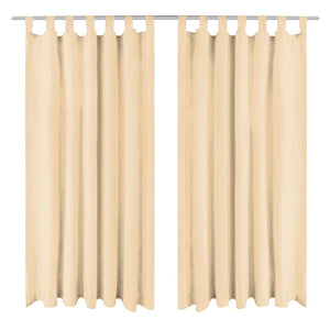 vidaXL Vorhänge aus Mikro-Satin 2 Stk. mit Schlaufen 140×175 cm Beige