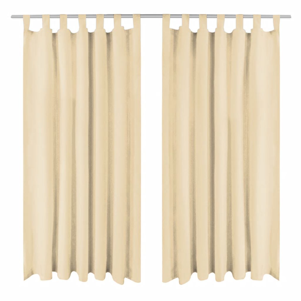 vidaXL Vorhänge aus Mikro-Satin 2 Stk. mit Schlaufen 140×225 cm Beige