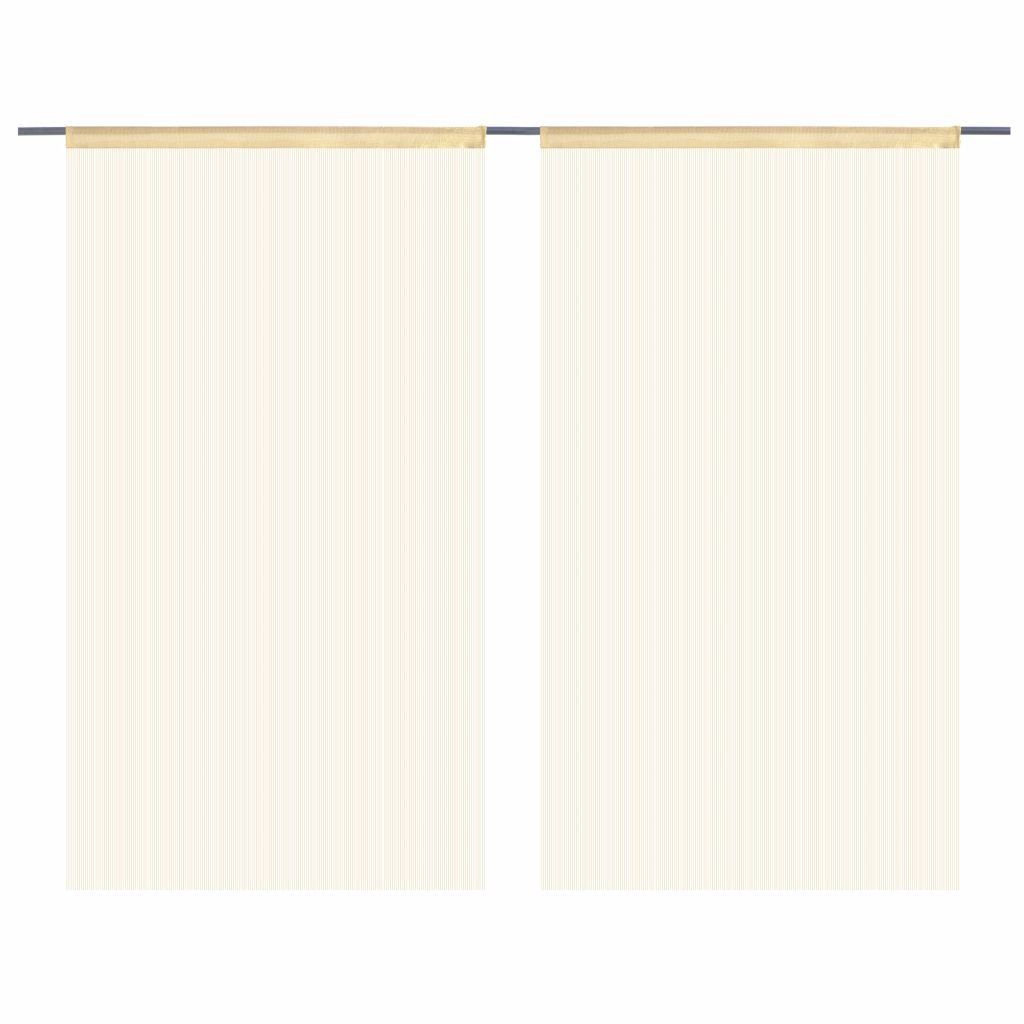 vidaXL Fadenvorhänge 2 Stk. 100 x 250 cm Beige