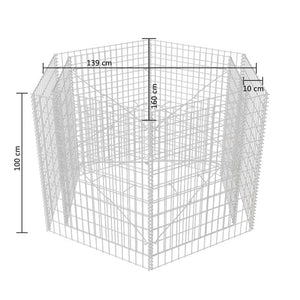 Sechseckiges Gabionen-Hochbeet 160×140×100 cm Stilecasa