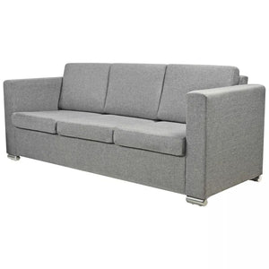 vidaXL 3-Sitzer-Sofa Stoff Hellgrau