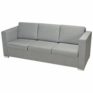 vidaXL 3-Sitzer-Sofa Stoff Hellgrau