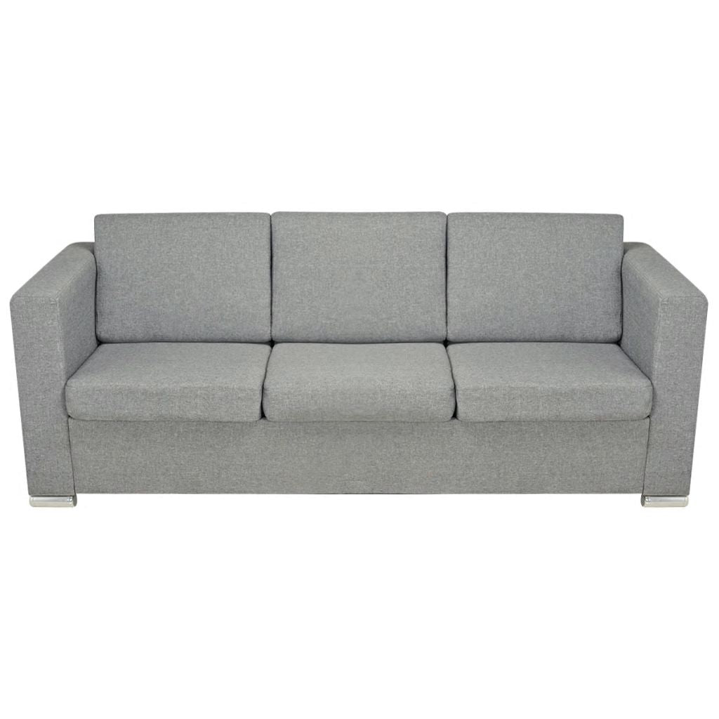 vidaXL 3-Sitzer-Sofa Stoff Hellgrau