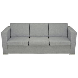 vidaXL 3-Sitzer-Sofa Stoff Hellgrau