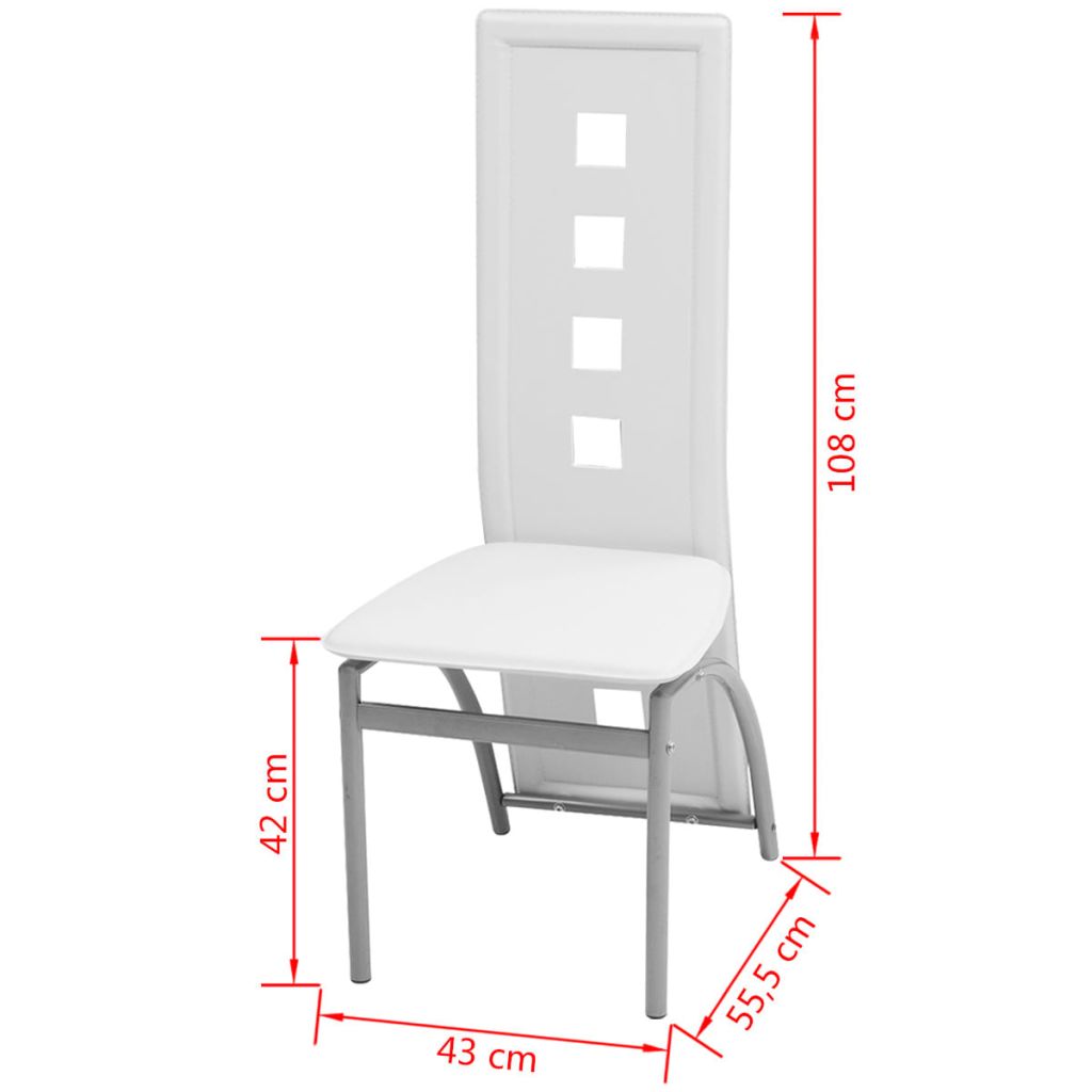 vidaXL Esszimmerstühle 4 Stk. Weiß Kunstleder