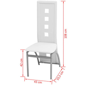 vidaXL Esszimmerstühle 4 Stk. Weiß Kunstleder