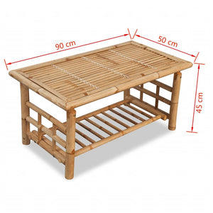 vidaXL Couchtisch Bambus 90x50x45 cm