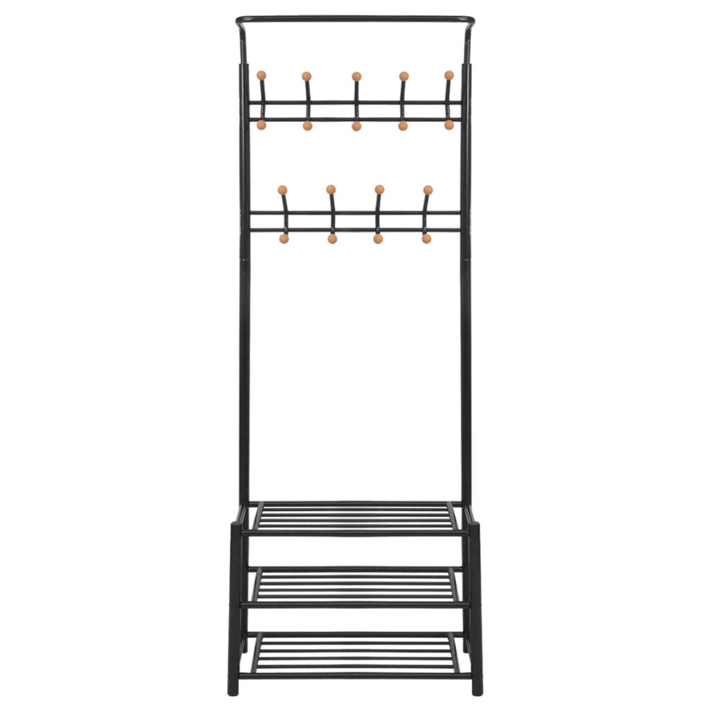 vidaXL Garderobe mit Schuhablage 68×32×182,5 cm Schwarz