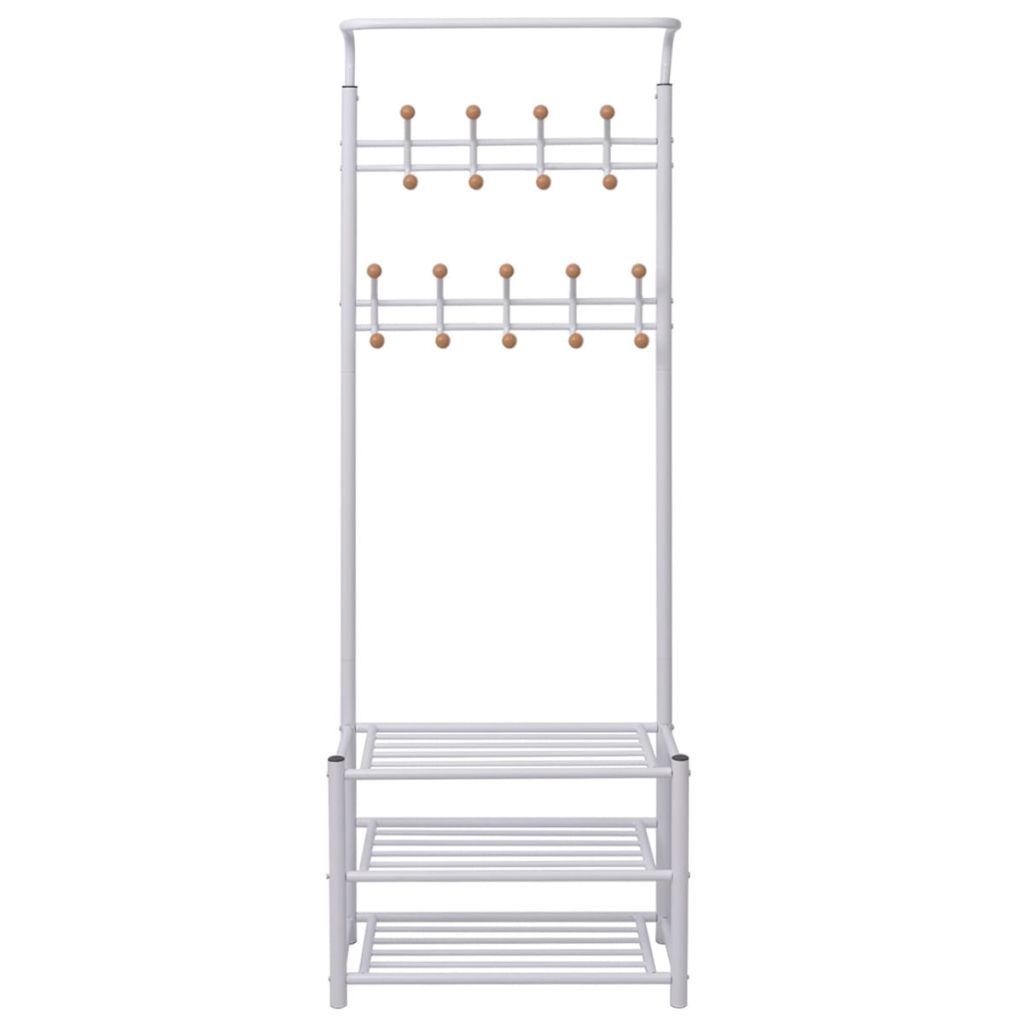 Garderobe mit Schuhablage 68×32×182,5 cm Weiß