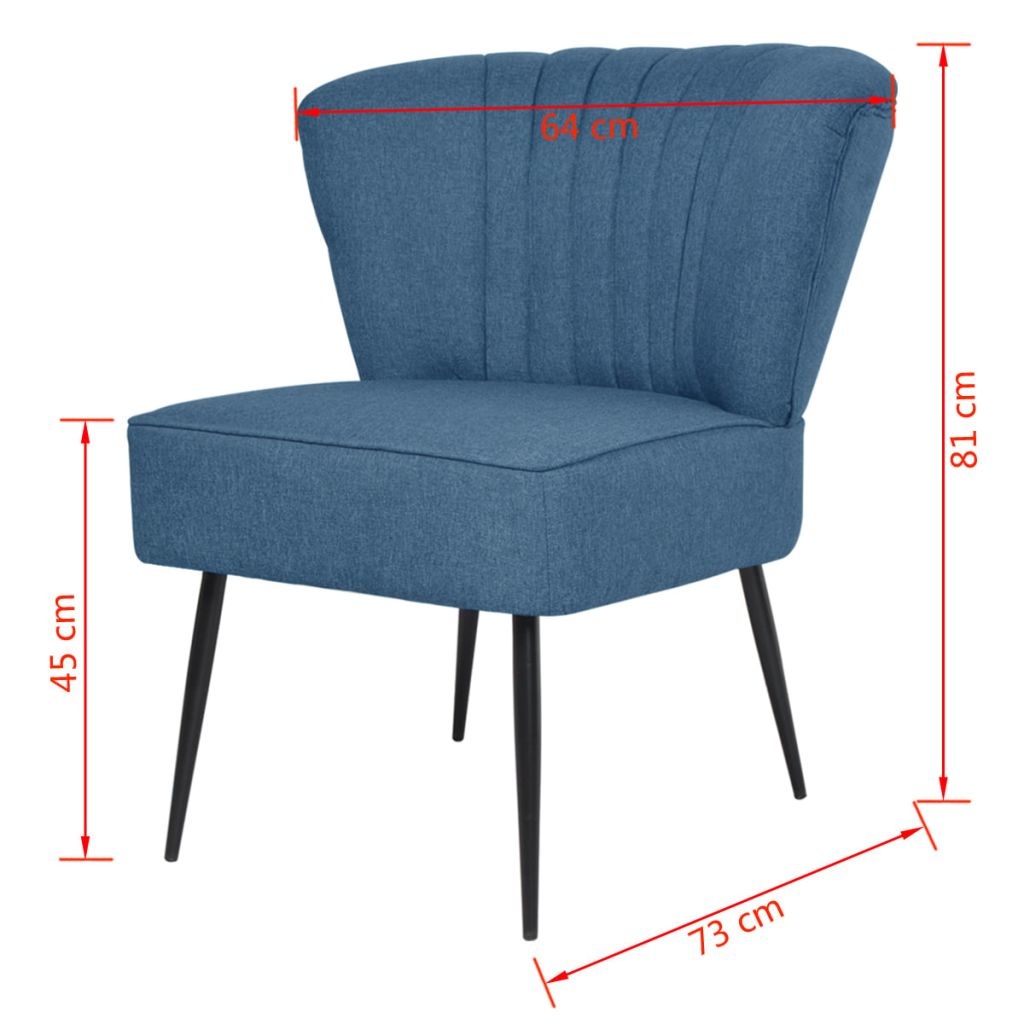 vidaXL Cocktailsessel Blau Stoff