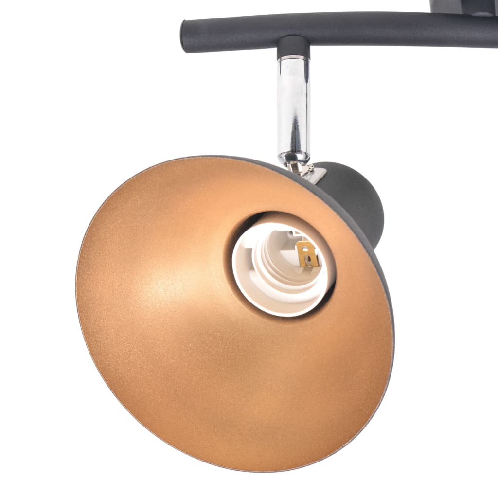 Deckenlampe Für 2 Glühbirnen E27 Schwarz Und Gold