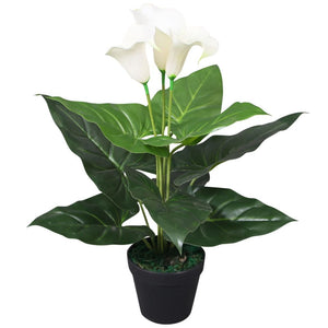 Künstliche Calla-Lilie mit Topf 45 cm Weiß Stilecasa