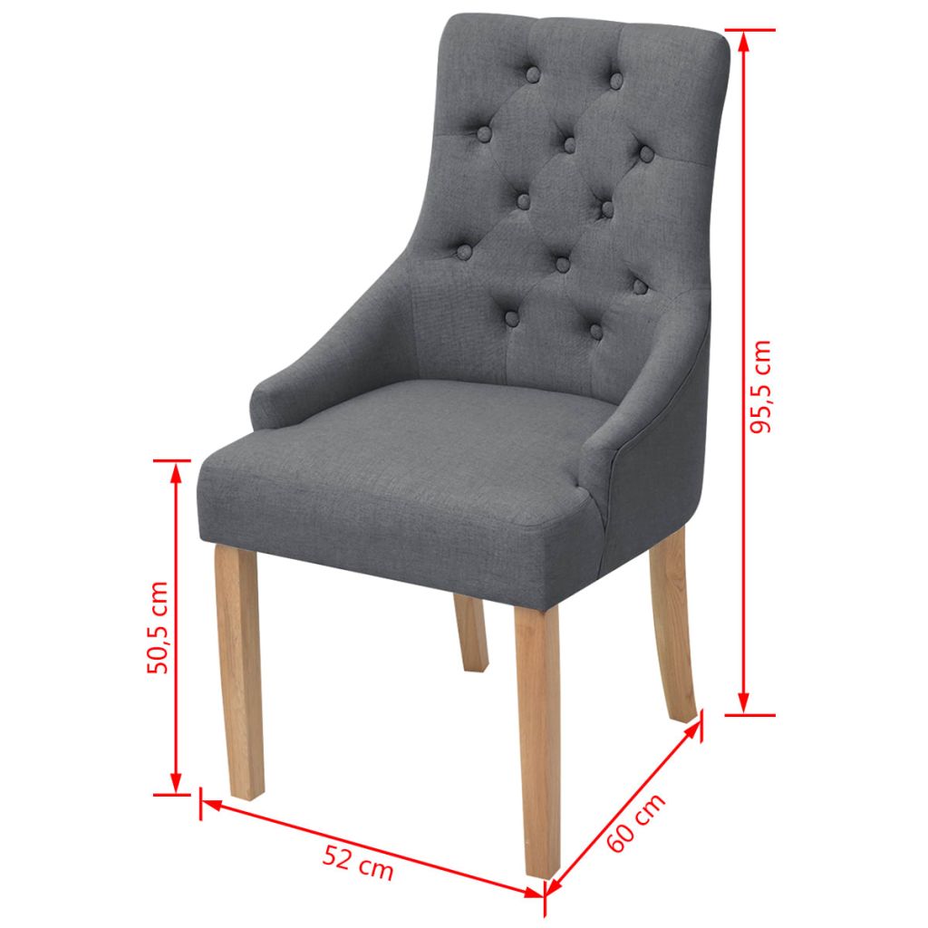 vidaXL Esszimmerstühle 4 Stk. Dunkelgrau Stoff