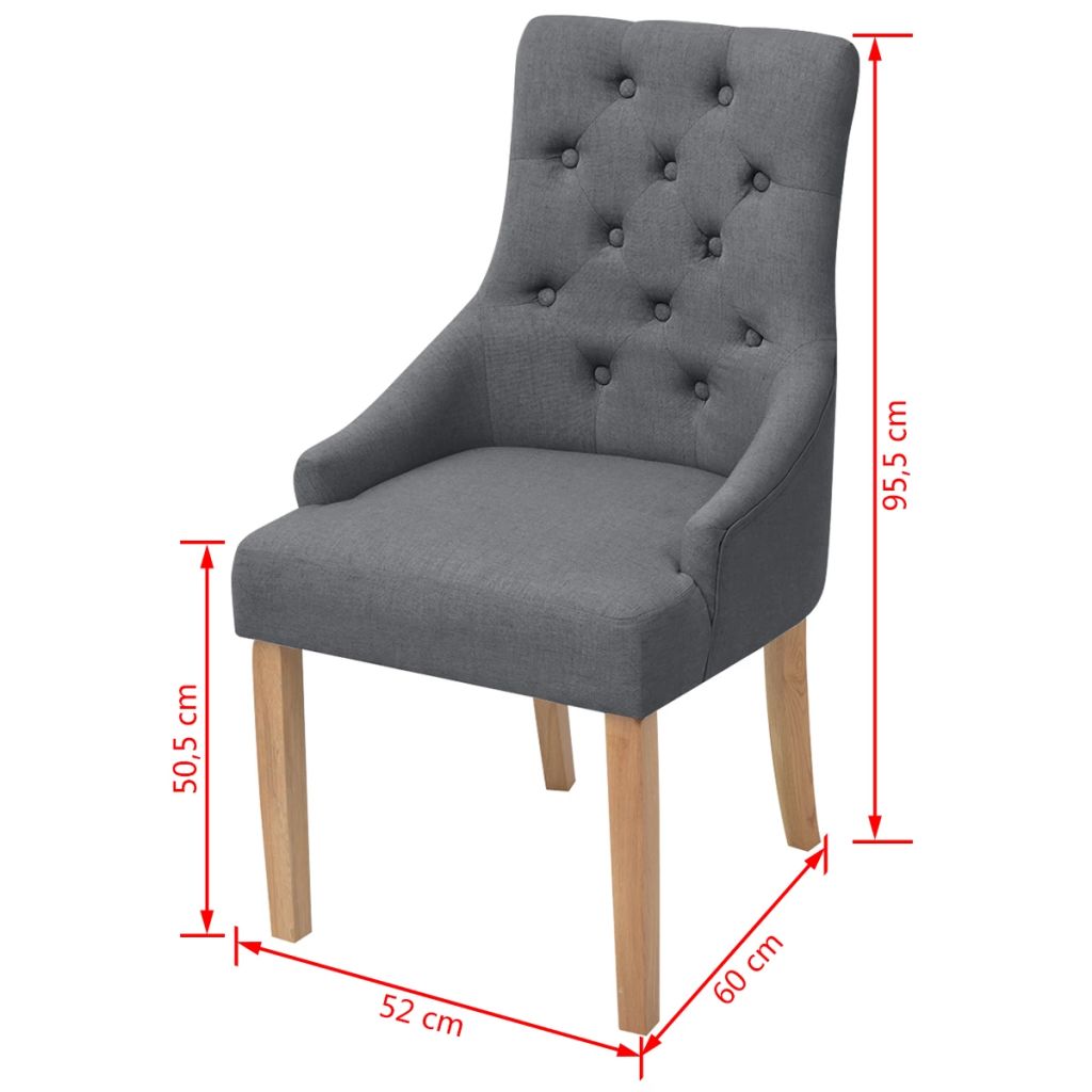 vidaXL Esszimmerstühle 6 Stk. Dunkelgrau Stoff