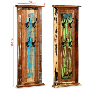 Wandgarderobe 2 Stk. Altholz Massiv 38x100 cm