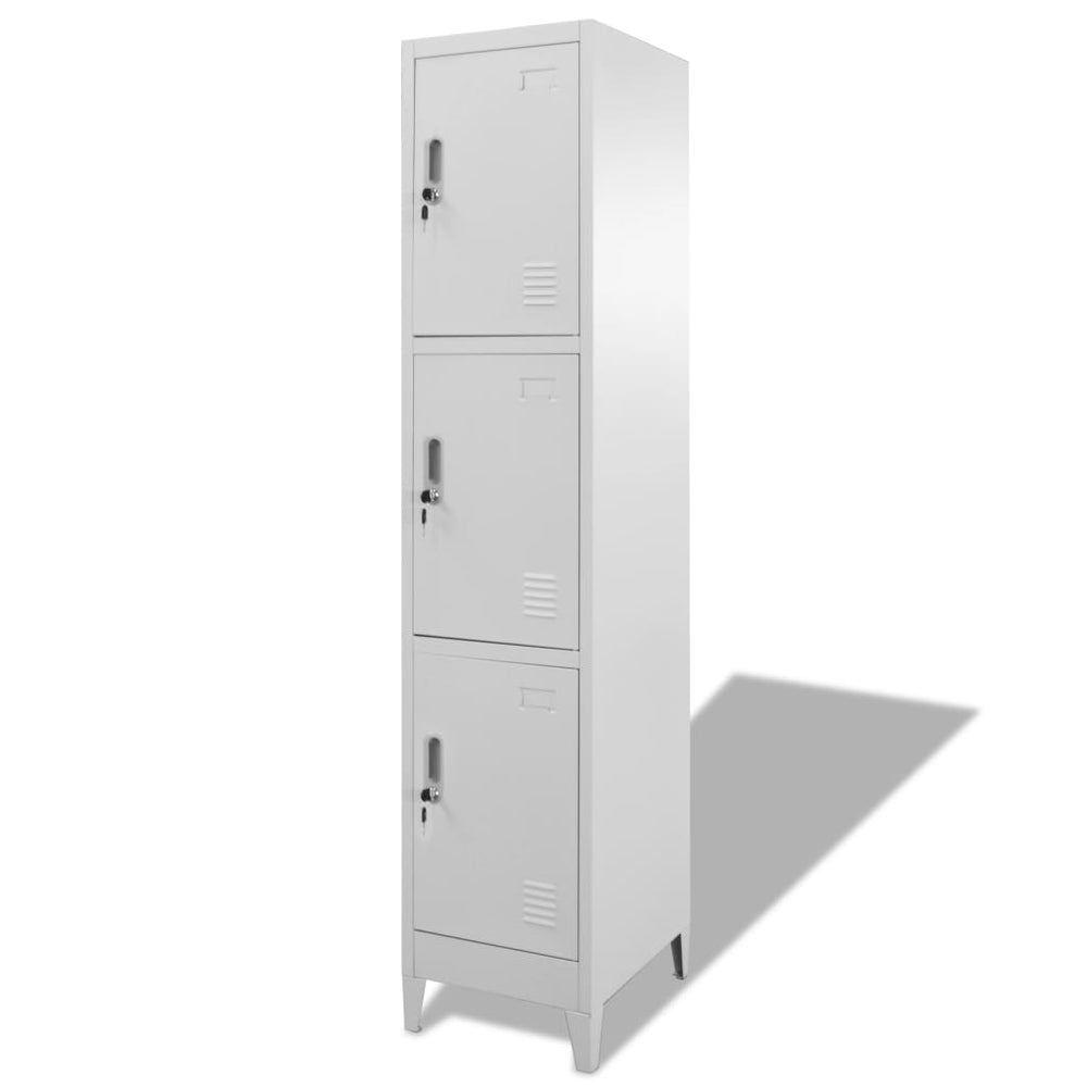 Schließfachschrank mit 3 Fächern 38x45x180 cm Stilecasa