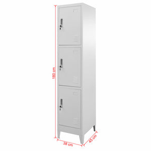 Schließfachschrank mit 3 Fächern 38x45x180 cm Stilecasa