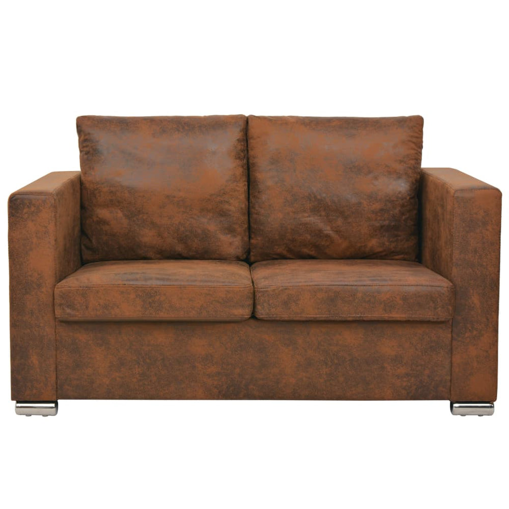 2-Sitzer Sofa 137 x 73 x 82 cm Künstliches Wildleder Stilecasa