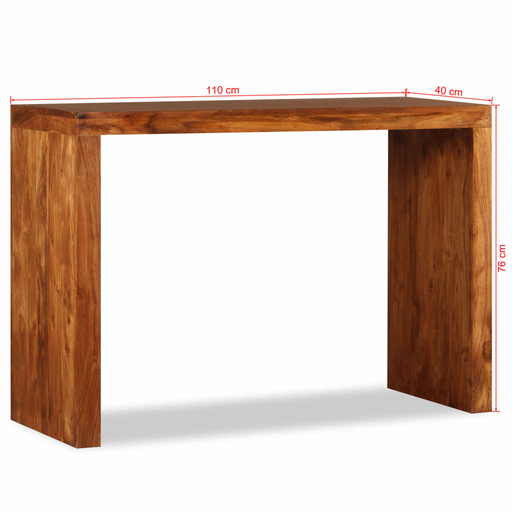 vidaXL Konsolentisch Massivholz mit Honigfarbener Politur 110x40x76 cm