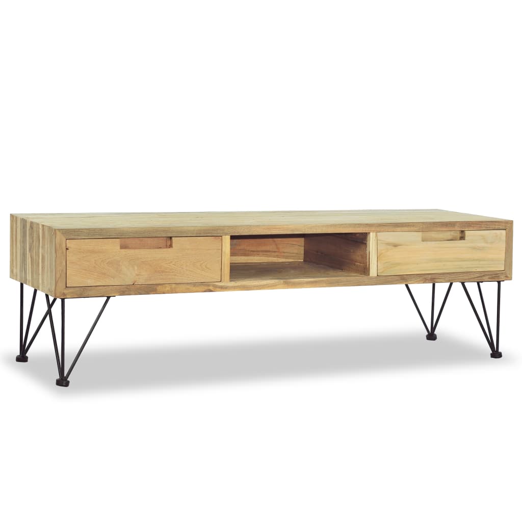 vidaXL TV-Schrank 120 x 35 x 35 cm Teak Massiv